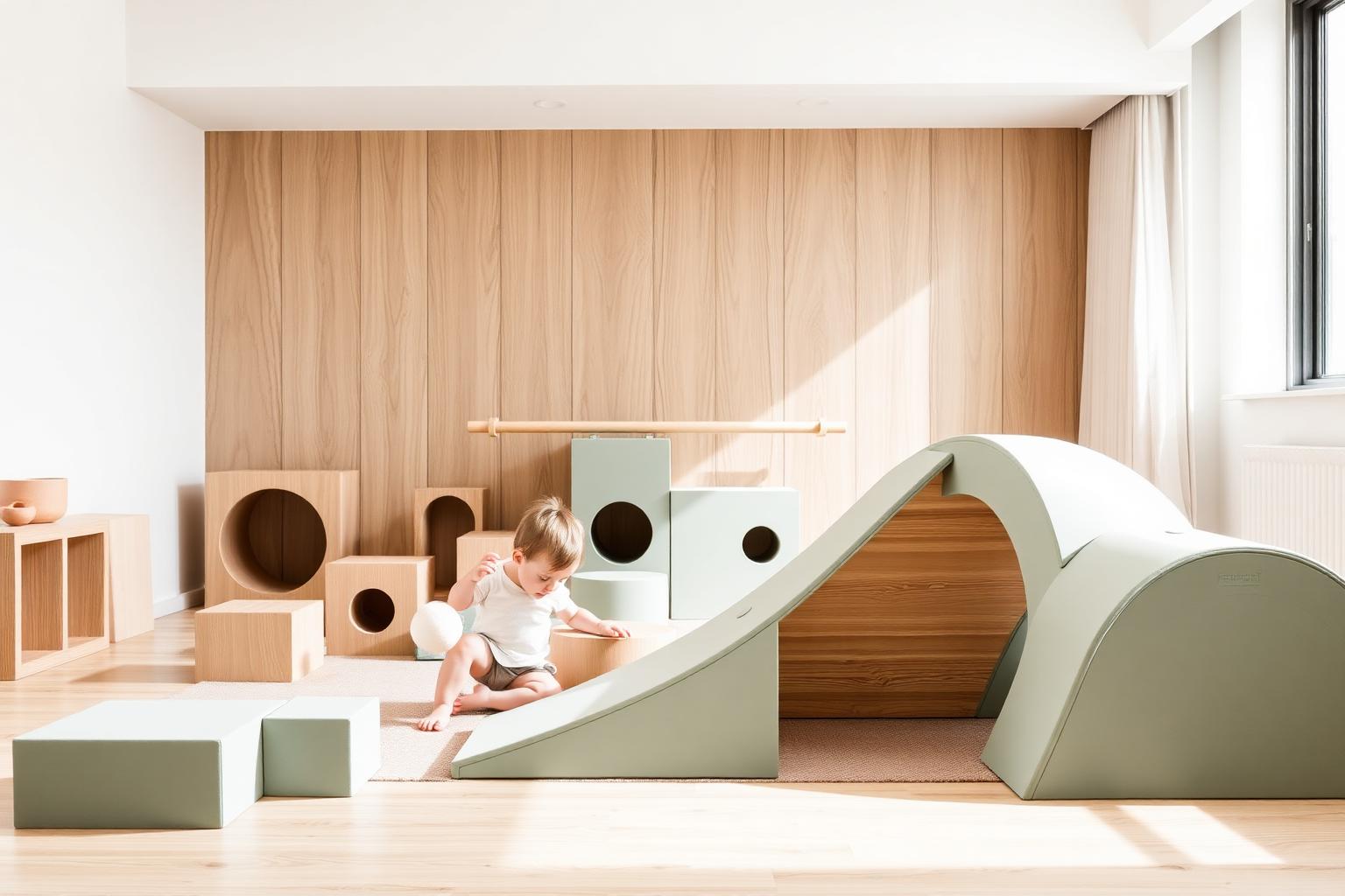 Toddler gym with soft climbing blocks, ramps and tunnels at Champions Studio Jaipur